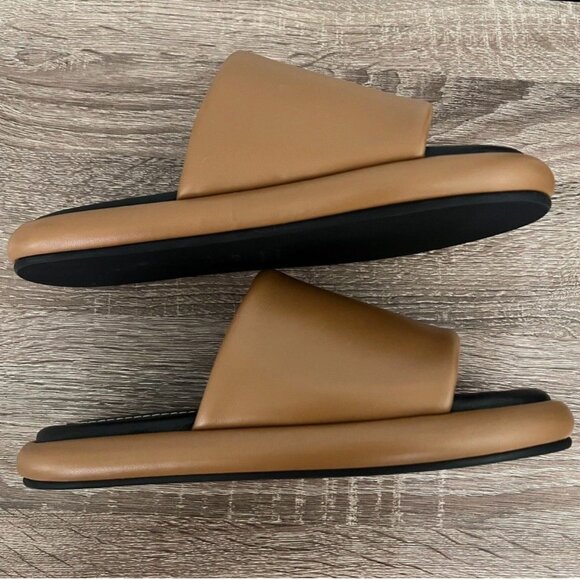NEW Proenza Schouler Brown Lambskin Leather Pipe Sandal Slides EU 39.5 - Picture 9 of 10